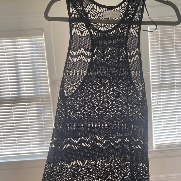 AMANI ECRU LACE HALTER DRESS